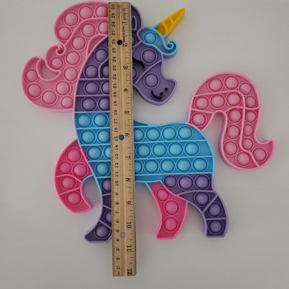 Large Unicorn Push Pop Bubble Fidget Toy - Picture 2 of 5